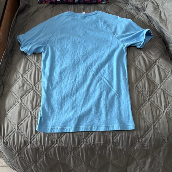 Adidas Blue Short Sleeve Tee with Iconic Stripes - Picture 2 of 3